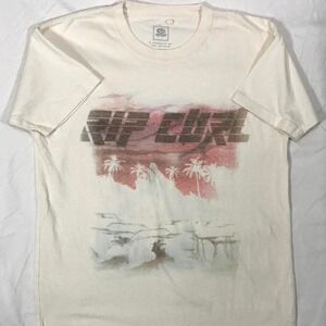 Vintage-style Retro Block Font RipCurl Graphic T Watercolor Airbrush XXS
